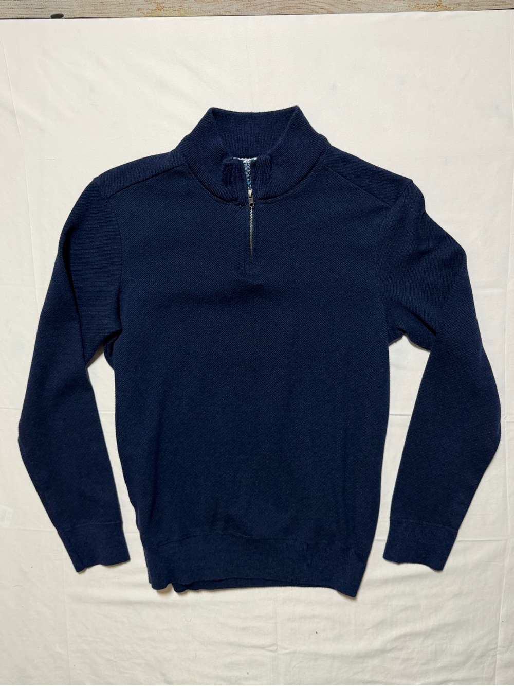 Robert Graham Men's XL Navy Quarter Zip Sweater 80% Cotton